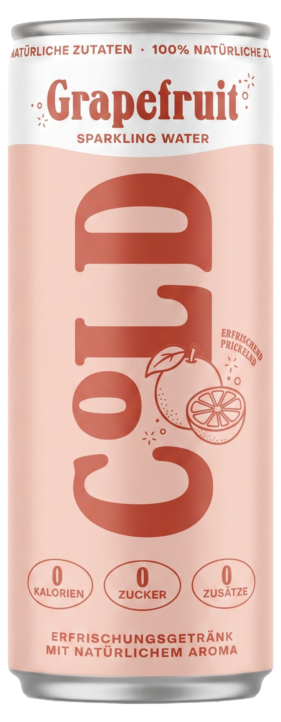 C°LD Grapefruit Sparkling Water Dose 330ml – aromatisiertes Sprudelwasser, 0 Zucker & 0 Kalorien