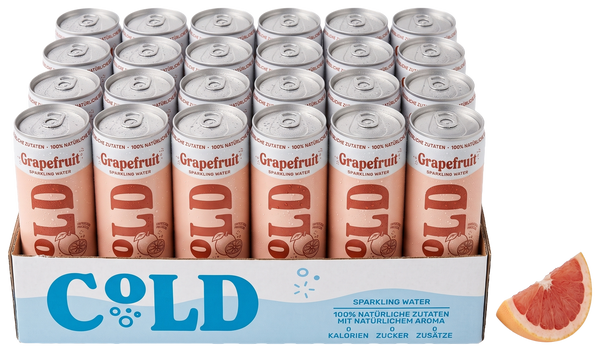 C°LD Grapefruit Sparkling Water, Tray mit 24 Dosen