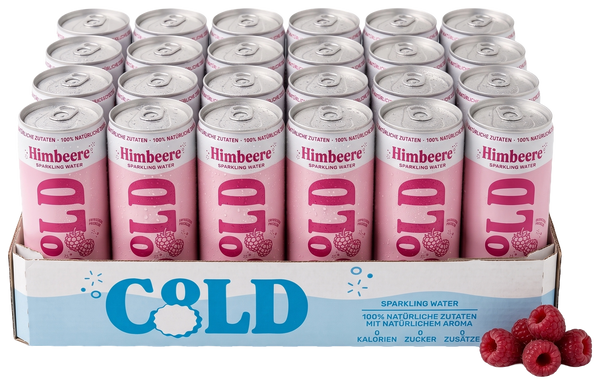 C°LD Himbeere Sparkling Water, Tray mit 24 Dosen
